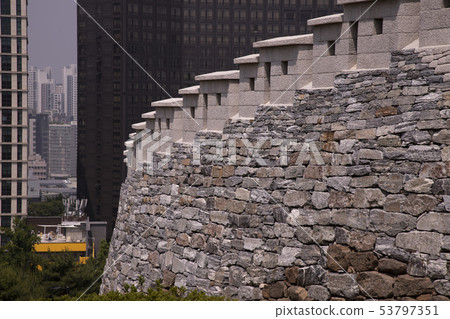 Wall and building forest 53797351