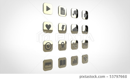 Application Icon Gold - Stock Illustration [53797668] - PIXTA
