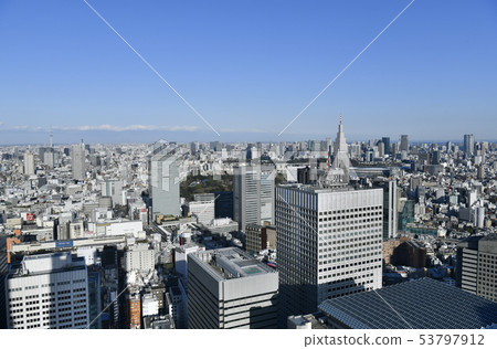 日本東京城市景觀摩天大樓,東京天空樹,新國家體育場,東京鐵塔,大手町等全景。 日本東京城市景觀摩天大樓,東京天空樹,新國家體育場,東京鐵塔,大手町等全景。 53797912