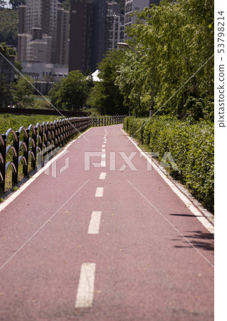 有自行車道的走道 有自行車道的走道 53798214