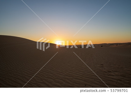 Sunset landscape in the desert 53799701