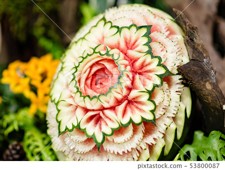 Fruit and vegetable carvings, Display thai fruit 53800087