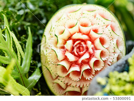 Fruit and vegetable carvings, Display thai fruit 53800091