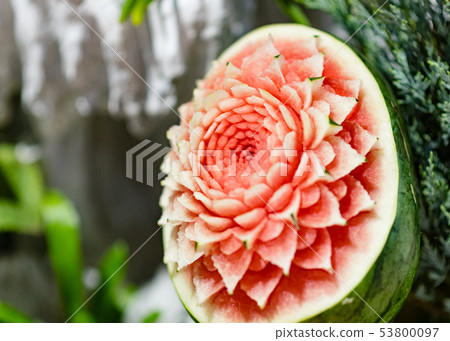 Fruit and vegetable carvings, Display thai fruit 53800097