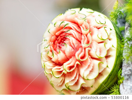 Fruit and vegetable carvings, Display thai fruit Fruit and vegetable carvings, Display thai fruit 53800116