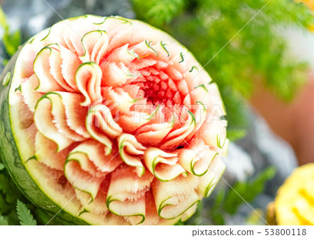 Fruit and vegetable carvings, Display thai fruit Fruit and vegetable carvings, Display thai fruit 53800118