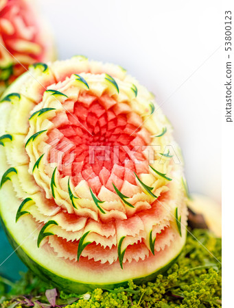 Fruit and vegetable carvings, Display thai fruit Fruit and vegetable carvings, Display thai fruit 53800123