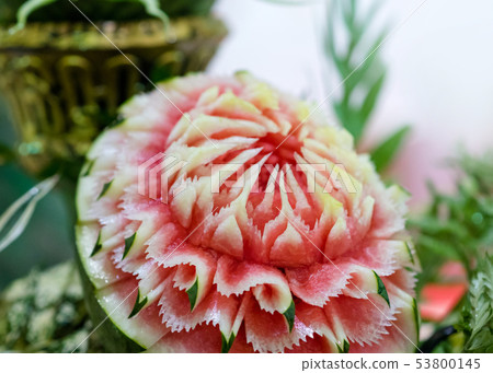 Fruit and vegetable carvings, Display thai fruit Fruit and vegetable carvings, Display thai fruit 53800145