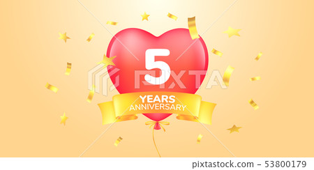 5 years anniversary vector logo, icon. Template 5 years anniversary vector logo, icon. Template 53800179