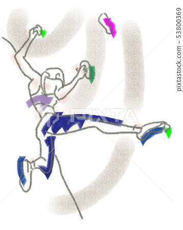 Women doing bouldering 53800369