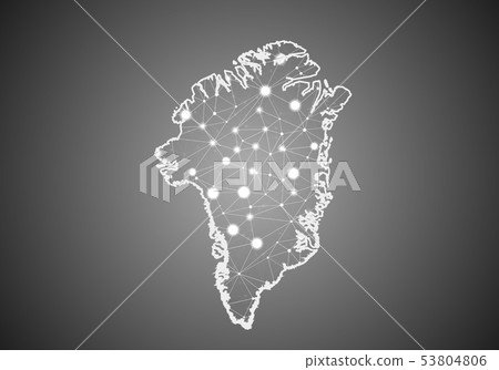 Vector wireframe mesh polygonal of greenland map. - Stock Illustration ...