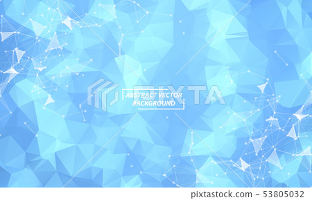 Abstract Blue Polygonal Space Background with 53805032