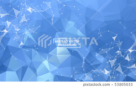 Abstract Blue Polygonal Space Background with 53805033