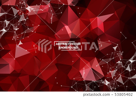 Red Geometric Polygonal background molecule and - Stock Illustration ...