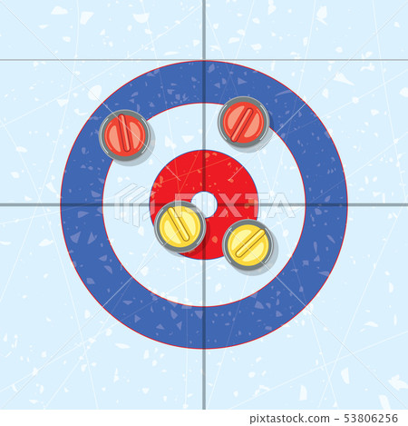 vector red and yellow curling stones vector red and yellow curling stones 53806256
