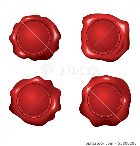 vector set of red wax seals 53806295
