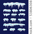 vector collection of icicles and snow 53806308
