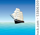 vector sailing ship 53806309