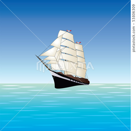 vector sailing ship 53806309