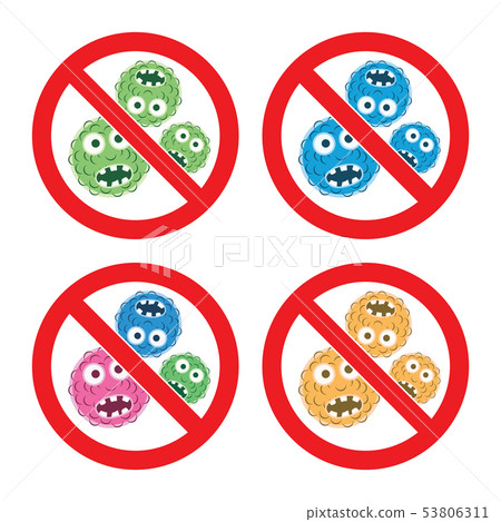 vector set of stop bacteria icons vector set of stop bacteria icons 53806311