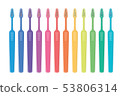 vector set of colorful toothbrushes 53806314