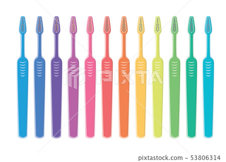 vector set of colorful toothbrushes vector set of colorful toothbrushes 53806314