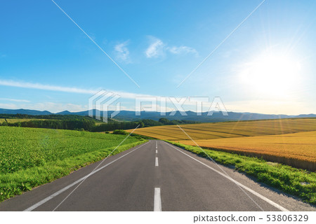Road sunrise forward image 53806329