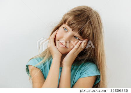 Dreamy,pleased, thinking emotion . 53806886