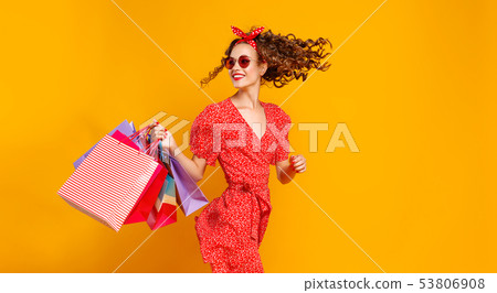concept of shopping purchases and sales of happy 53806908