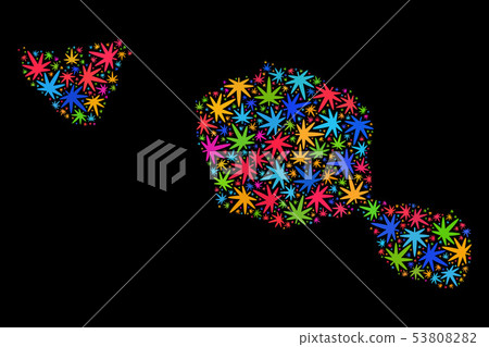 Mosaic Tahiti and Moorea Islands Map of Colorful Marijuana Leaves Mosaic Tahiti and Moorea Islands Map of Colorful Marijuana Leaves 53808282