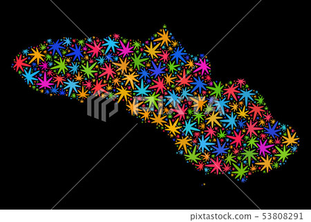 Mosaic Sumba Island Map of Colorful Hemp Leaves Mosaic Sumba Island Map of Colorful Hemp Leaves 53808291