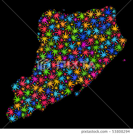 Mosaic Staten Island Map of Multi-Colored Hemp Leaves Mosaic Staten Island Map of Multi-Colored Hemp Leaves 53808294