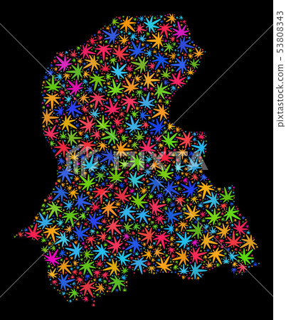 Mosaic Sindh Province Map of Colorful Cannabis Leaves Mosaic Sindh Province Map of Colorful Cannabis Leaves 53808343