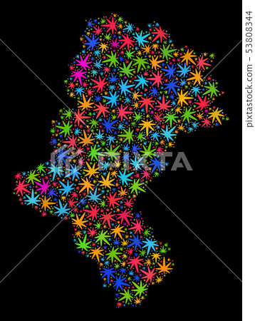Mosaic Silesian Voivodeship Map of Bright Hemp Leaves Mosaic Silesian Voivodeship Map of Bright Hemp Leaves 53808344