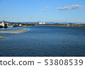 Car window scenery from Tokaido Shinkansen Lake Hamana 53808539