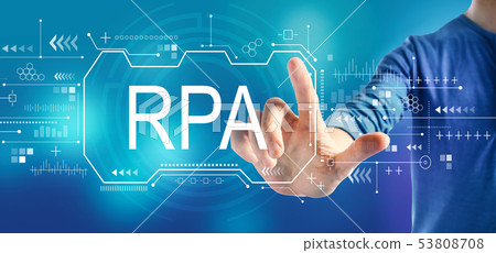 Robotic process automation concept with a man Robotic process automation concept with a man 53808708