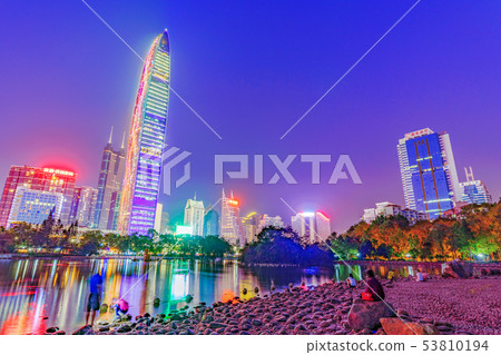 Night view of the Kingkey 100 building 53810194