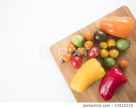 Colored cherry tomatoes and colored sweet peppers 53810218