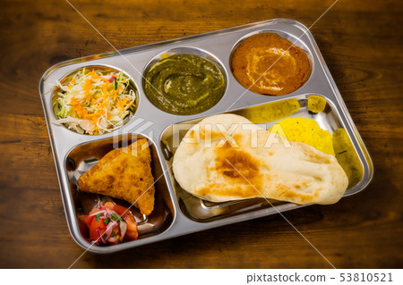 Indian curry Plate lunch of typical Indian curry 53810521
