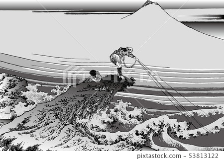 Katsushika Hokusai image Koshu Ishimurazawa black and white 53813122