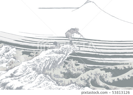 Katsushika Hokusai image Koshu Ishimazawa silver white back Katsushika Hokusai image Koshu Ishimazawa silver white back 53813126
