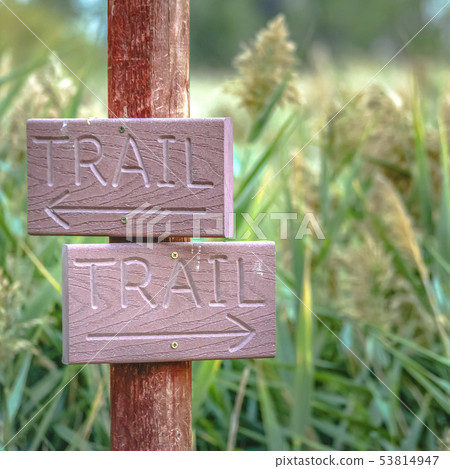 Close up of a directional trail sign in Provo Utah 53814947