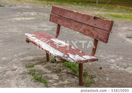 Dilapidated and old wooden bench in Provo Utah Dilapidated and old wooden bench in Provo Utah 53815093
