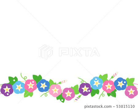 以五顏六色的牽牛花為線的插圖 53815110