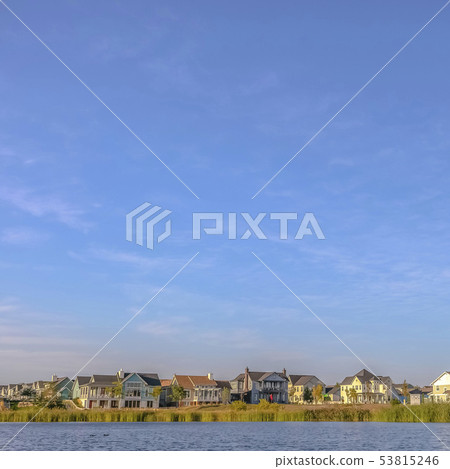 Beautiful scenery on a lakeshore in Daybreak Utah 53815246