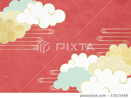 Japanese paper-texture-illustration-blue sky-clouds-red Japanese paper-texture-illustration-blue sky-clouds-red 53815489