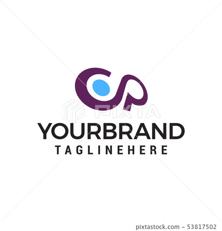 letter cp logo design concept template vector 53817502