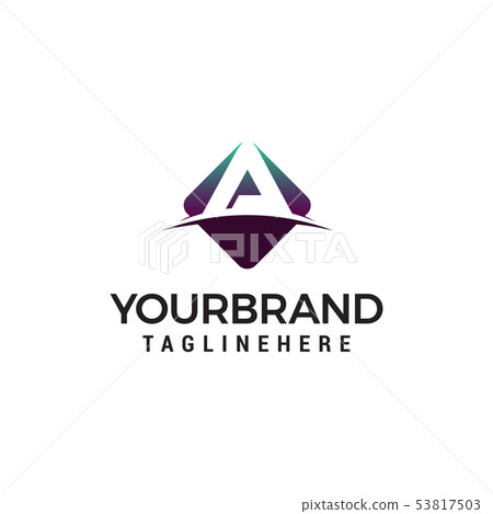 letter A hexagon logo design concept template 53817503