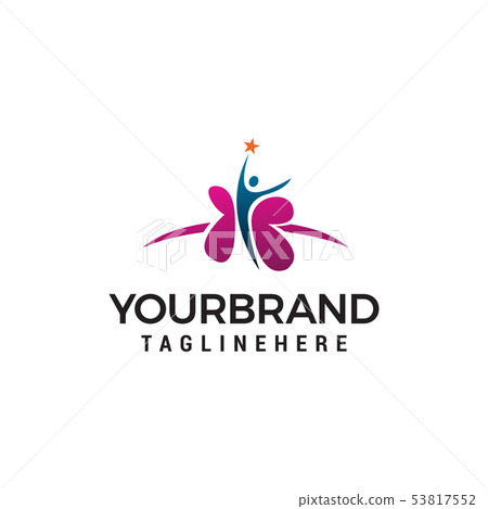 medical healt people logo design concept template 53817552