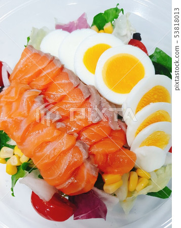 Salmon salad egg vegetable salmon salad 53818013